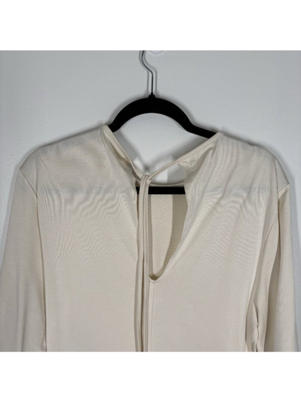 & Other Stories Women M Natural Tie Back Long Fitted T-Shirt Mini Dress NWT - Picture 12 of 14